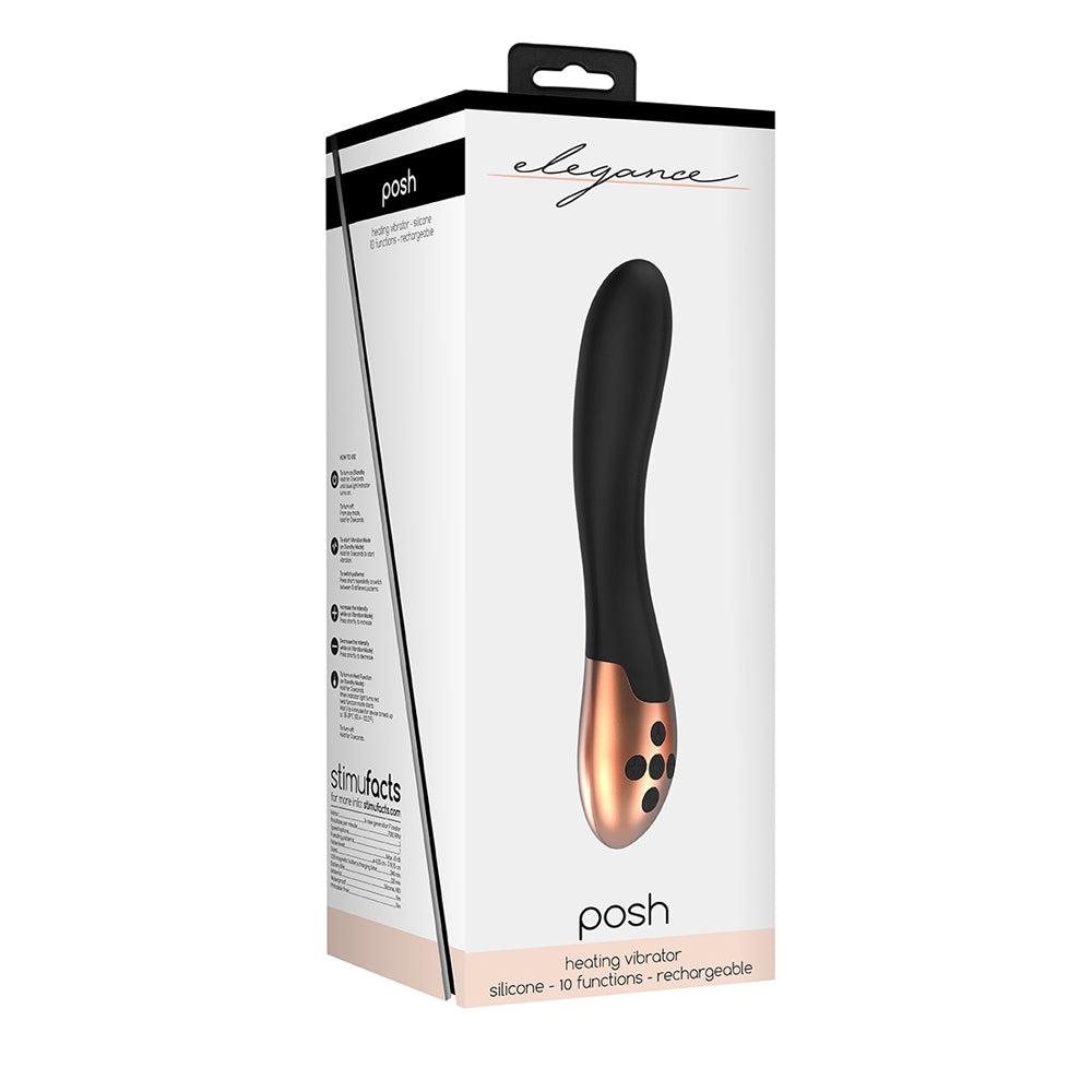 Elegance Heating Vibrator Posh Black  Squeeze and Please