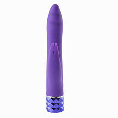 Hailey Crystal Gems USB Rechargable Silicone 10-Function G-Spot Vibrator Neon Purple