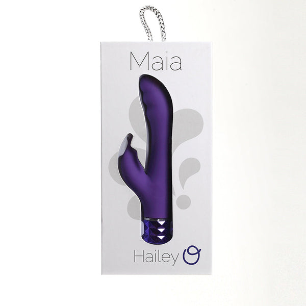 Hailey Crystal Gems USB Rechargable Silicone 10-Function G-Spot Vibrator Neon Purple