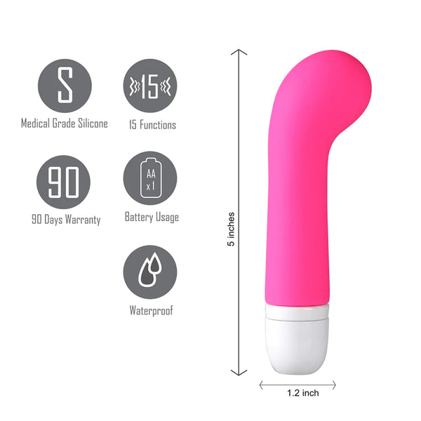 Maia Ava Silicone 15-Function Mini G-Spot Vibe Neon Pink