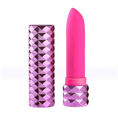 Roxie Crystal Gems USB Rechargeable Lipstick Bullet Vibrator Pink