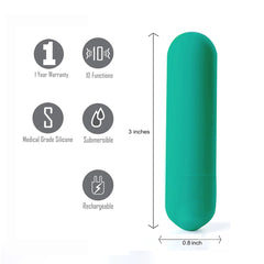 Maia Jessi USB Rechargeable Super Charged Mini Bullet EMERALD
