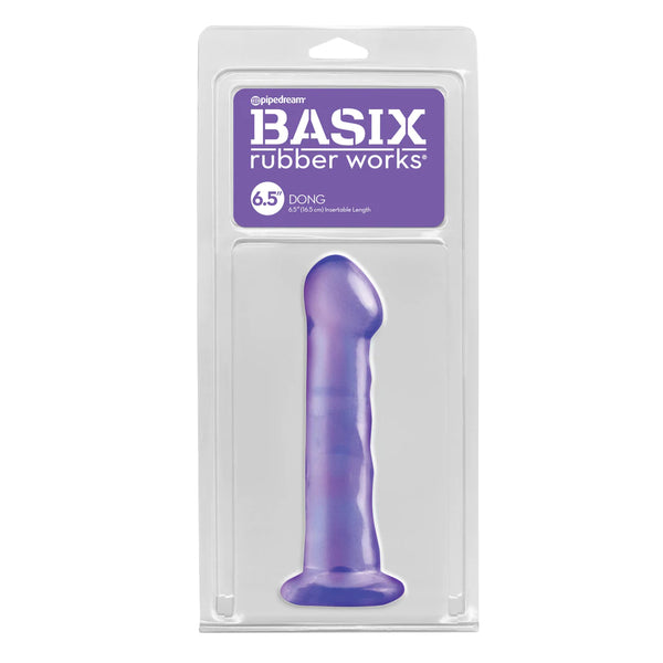 Basix Rubber Works 6.5&quot; Dong with Suction Cup Purple