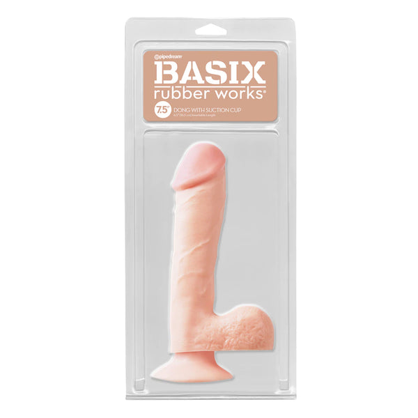 Basix Rubber Works 7.5&quot; Dong with Suction Cup Flesh