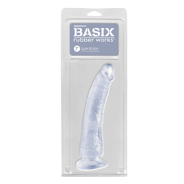 Basix Rubber Works Slim 7&quot; with Suction Cup Clear
