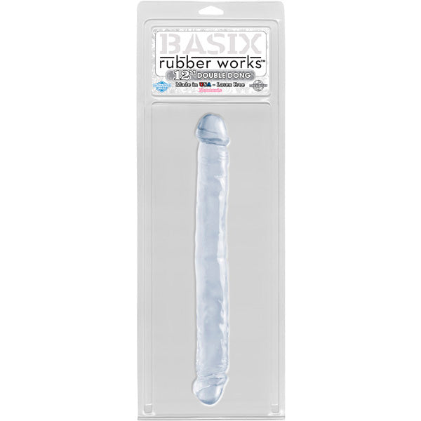 Basix Rubber Works 12&quot; Double Dong Clear