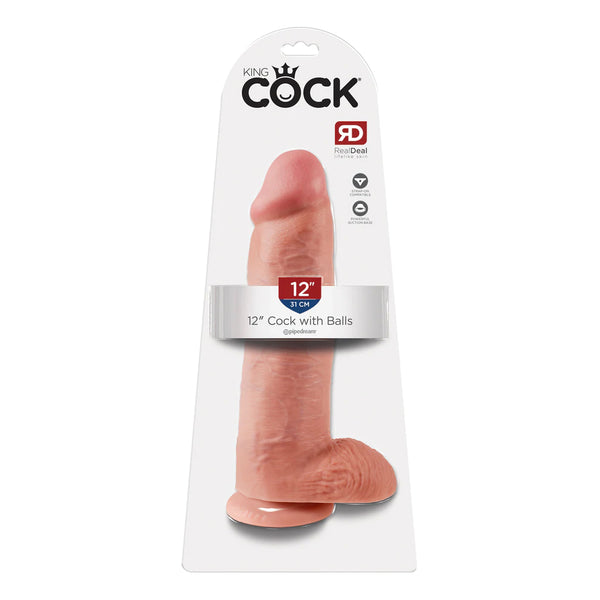 King Cock 12&quot; Cock with Balls Flesh