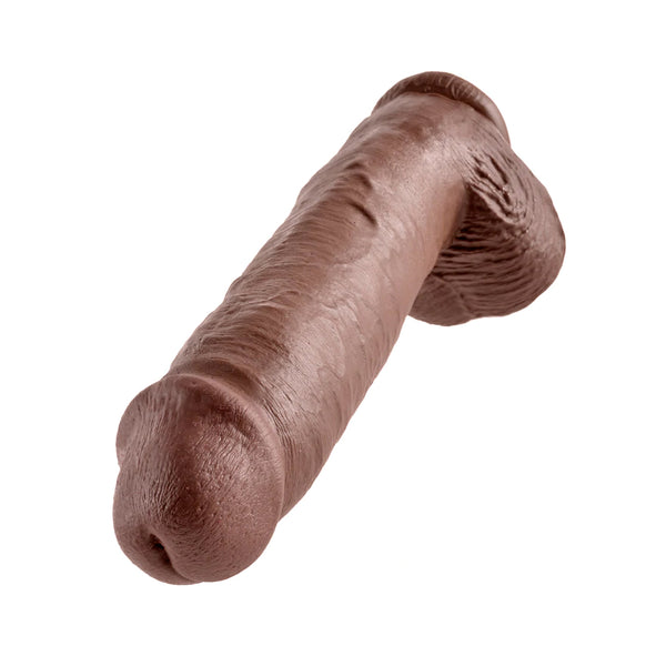 King Cock 11&quot; Cock with Balls Brown
