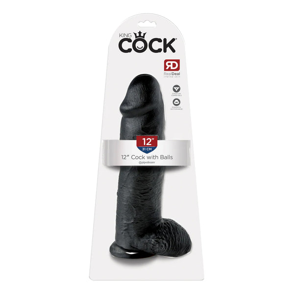 King Cock 12&quot; Cock with Balls Black