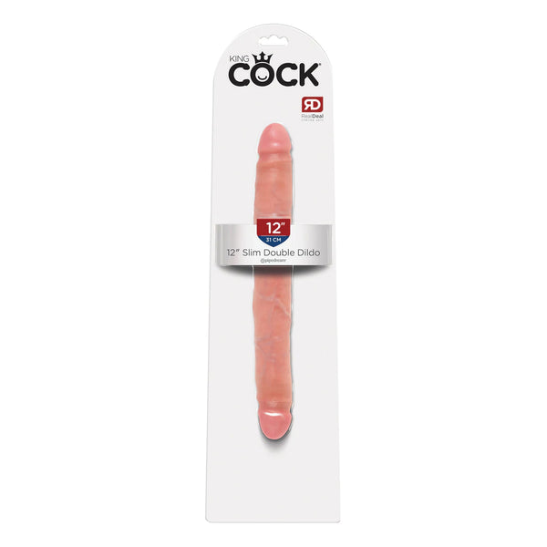 King Cock 12&quot; Slim Double Dildo Flesh