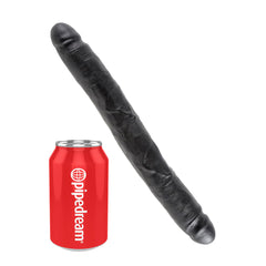 King Cock 12&quot; Slim Double Dildo Black