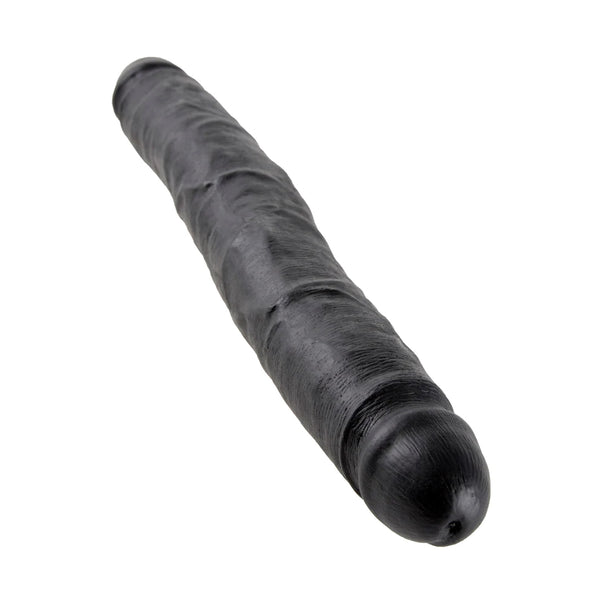 King Cock 12&quot; Slim Double Dildo Black