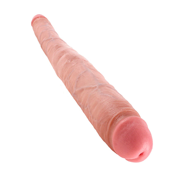 King Cock 16&quot; Tapered Double Dildo Flesh