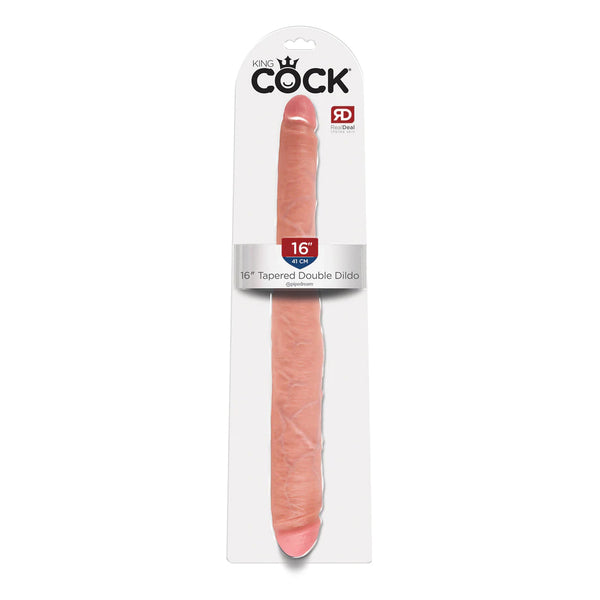 King Cock 16&quot; Tapered Double Dildo Flesh