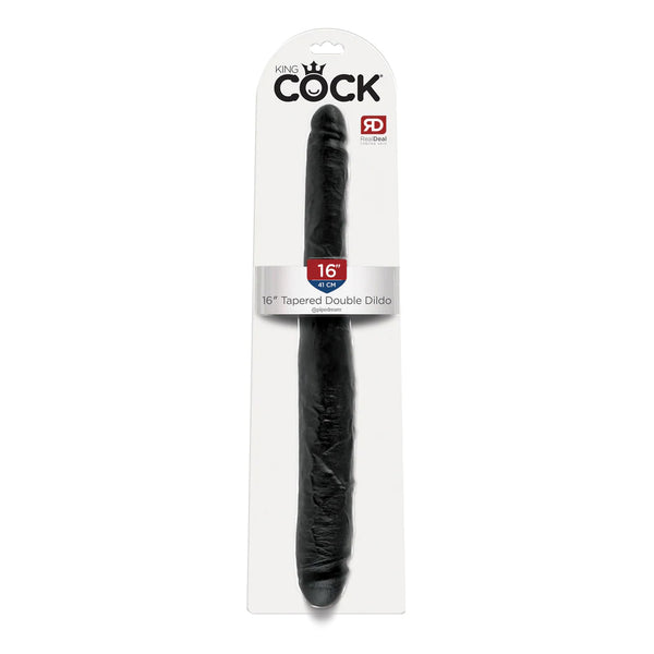 King Cock 16&quot; Tapered Double Dildo Black
