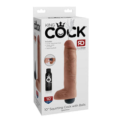 King Cock 10&quot; Squirting Cock w/ Balls Flesh