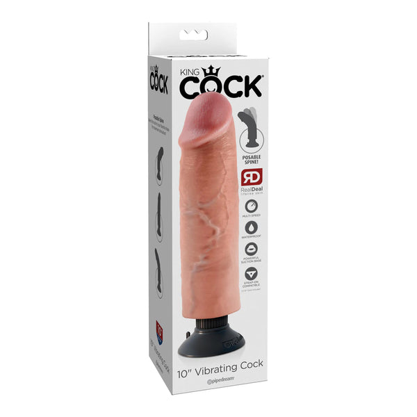 King Cock 10&quot; Vibrating Cock Flesh