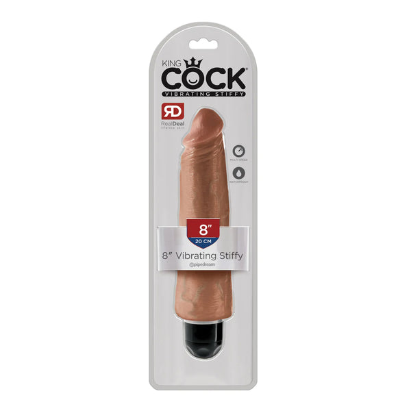 King Cock 8&quot; Vibrating Stiffy Tan
