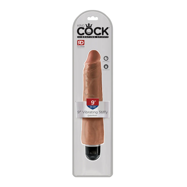 King Cock 9&quot; Vibrating Stiffy Tan