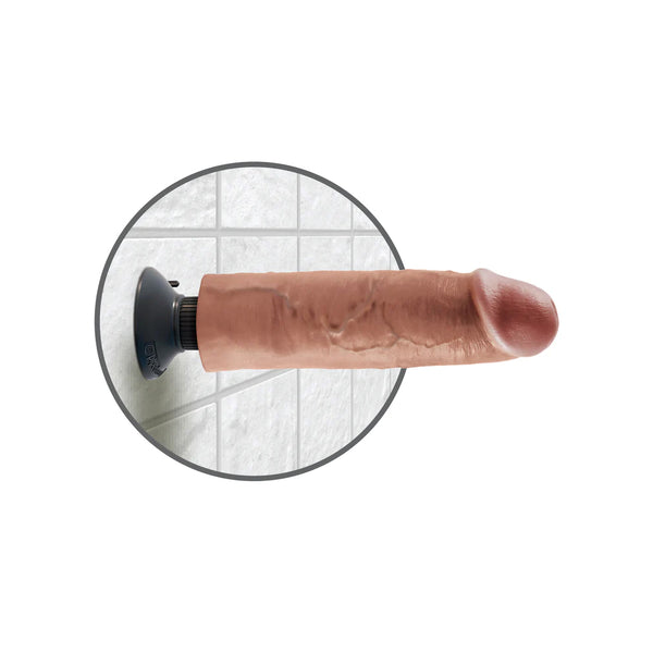 King Cock 10&quot; Vibrating Cock Tan