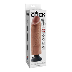 King Cock 10&quot; Vibrating Cock Tan