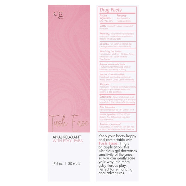 CG Tush Ease Anal Gel With Benzocaine 4.5% 0.7 oz.