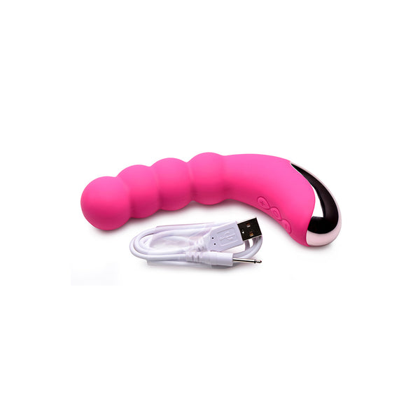 Silicone Beaded Vibrator Magenta