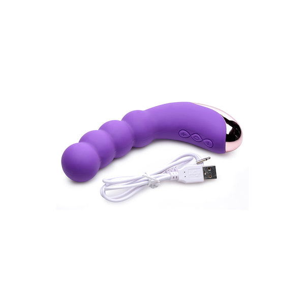 Silicone Beaded Vibrator Violet