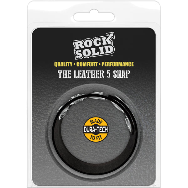 Rock Solid Leather 5 Snap Black