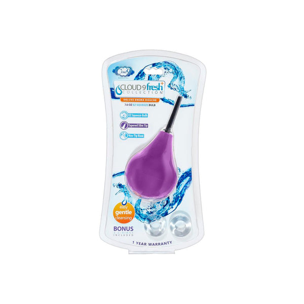 Cloud 9 Fresh + Deluxe Anal Soft Tip Enema Douche 7.6 oz. & Cock Rings