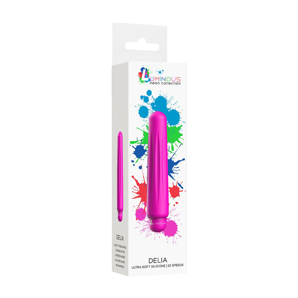Luminous Delia Abs Bullet With Silicone Sleeve 10-Speeds Fuchsia