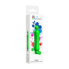 Luminous Demi Abs Bullet With Silicone Sleeve 10-Speeds Green