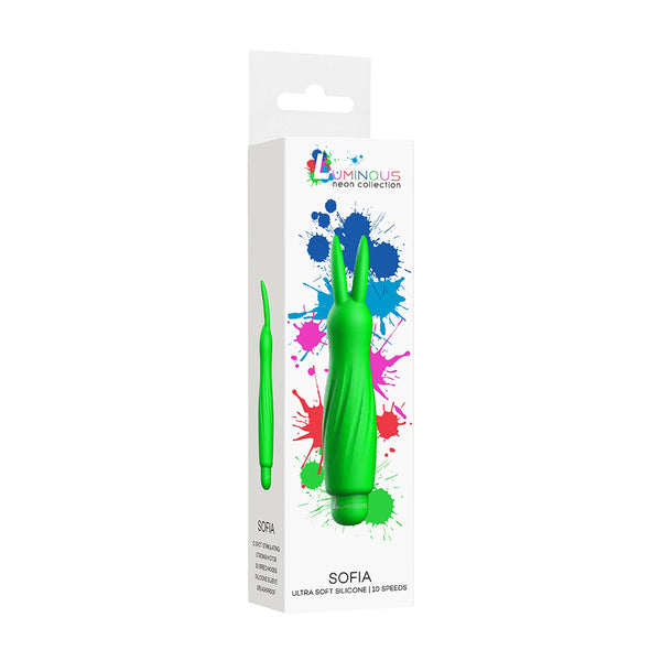 Luminous Sofia Abs Bullet With Silicone Sleeve 10-Speeds Green