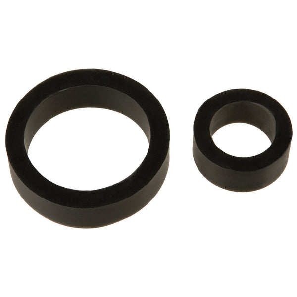 Titanmen Silicone Cock Rings Double Pack Black