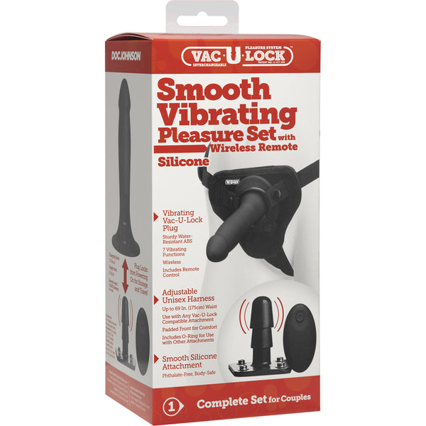 Vac-U-Lock Smooth Pleasure Set Vibrating Black