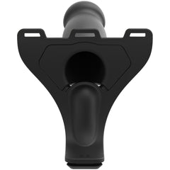 Body Extensions Be Naughty 4-Piece Set Vibrating Harness with 7&quot; Bulbed / 7.5&quot; Slim / 8&quot; Large Dong Black