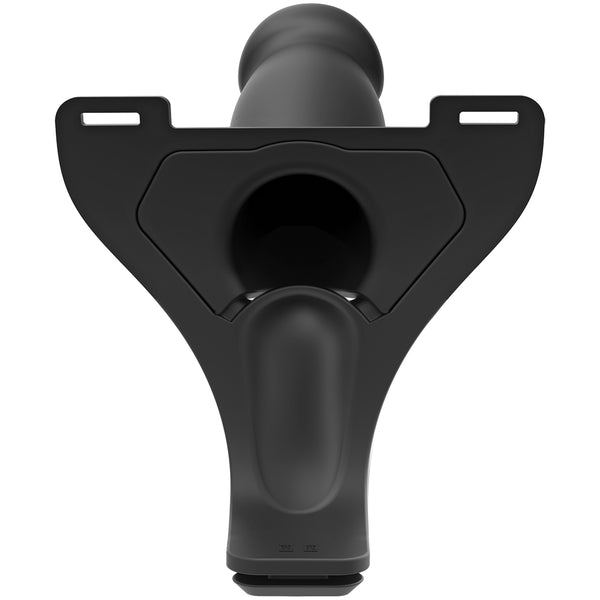 Body Extensions Be Risqu&eacute; 2-Piece Set Rechargeable Vibrating Silicone Harness with 8&quot; Large Dong Black