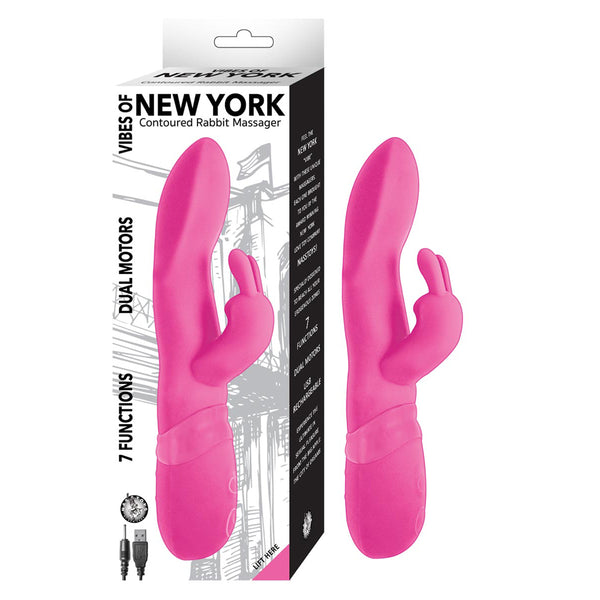 Vibes Of New York Contoured Rabbit Massager Pink