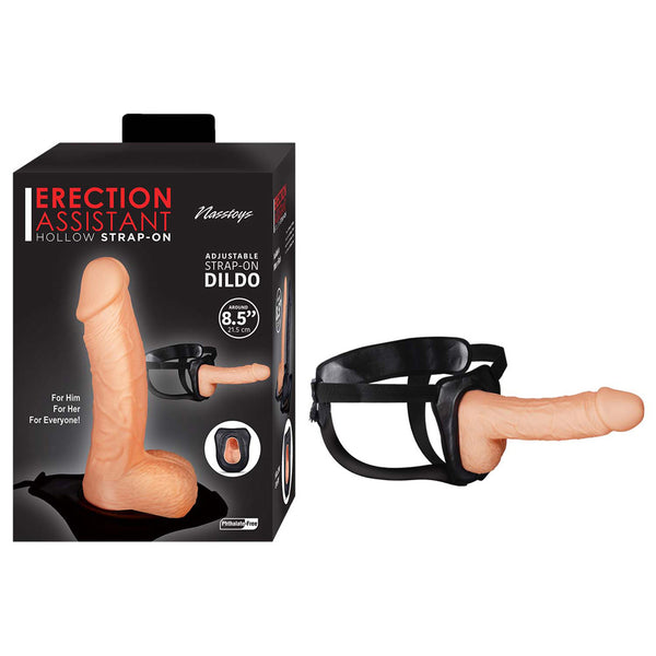 Erection Assistant Hollow Strap On 8.5&#39;&#39; White