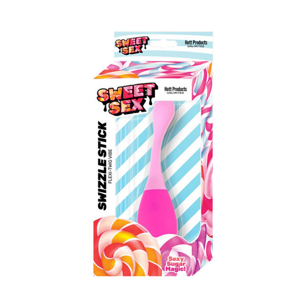 Sweet Sex Swizzle Stick Silicone Power Play Vibe 7 Vibration Modes Magenta