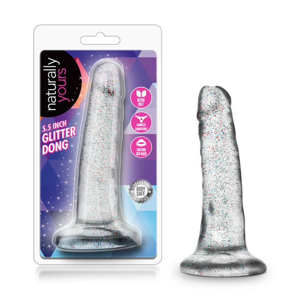 Naturally Yours 5.5&quot; Glitter Dong Sparkling Clear
