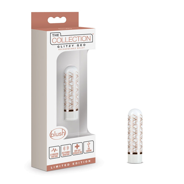The Collection Glitzy Geo Rechargeable Bullet Rose Gold