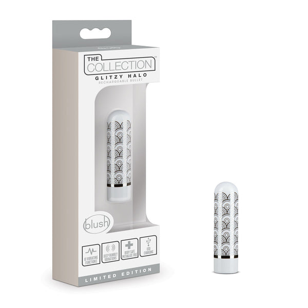 The Collection Glitzy Halo Rechargeable Bullet Silver