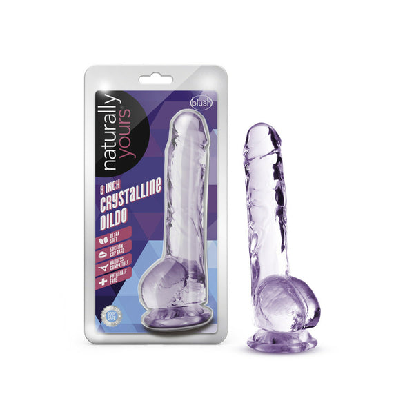 Naturally Yours 8&quot; Crystalline Dildo Amethyst