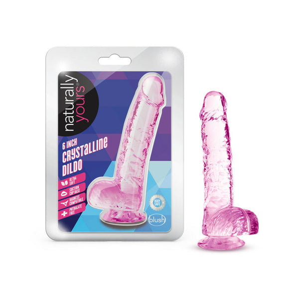 Naturally Yours 6&quot; Crystalline Dildo Rose