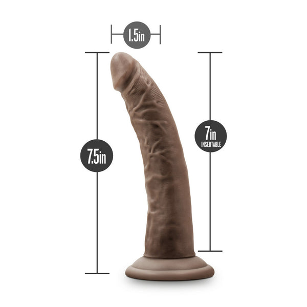 Dr. Skin Glide 7.5&quot; Self Lubricating Dildo Chocolate