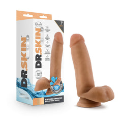 Dr. Skin Glide 7&quot; Self Lubricating Dildo With Balls Mocha