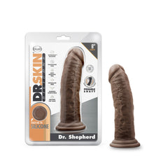 Dr. Skin Silicone Dr. Shepherd 8&quot; Dildo With Suction Cup Chocolate