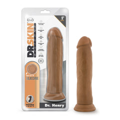Dr. Skin Silicone Dr. Henry 9&quot; Dildo With Suction Cup Mocha