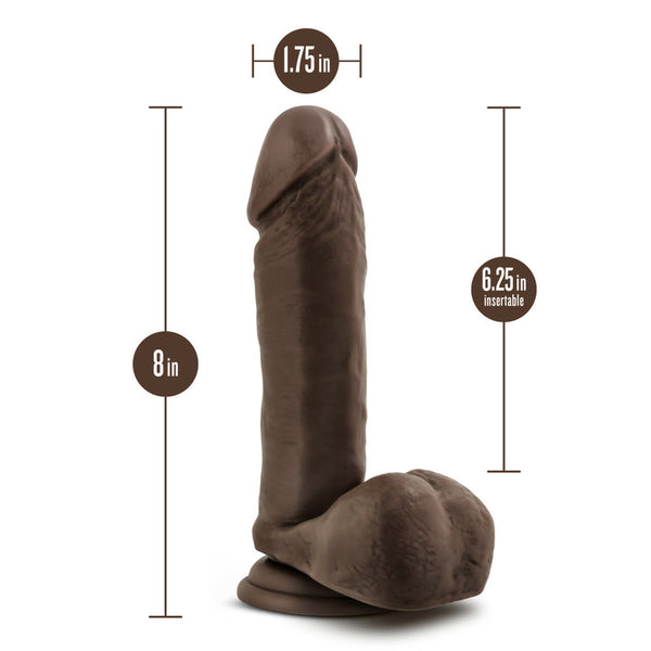 Dr. Skin Plus 8&quot; Posable Dildo With Balls Chocolate
